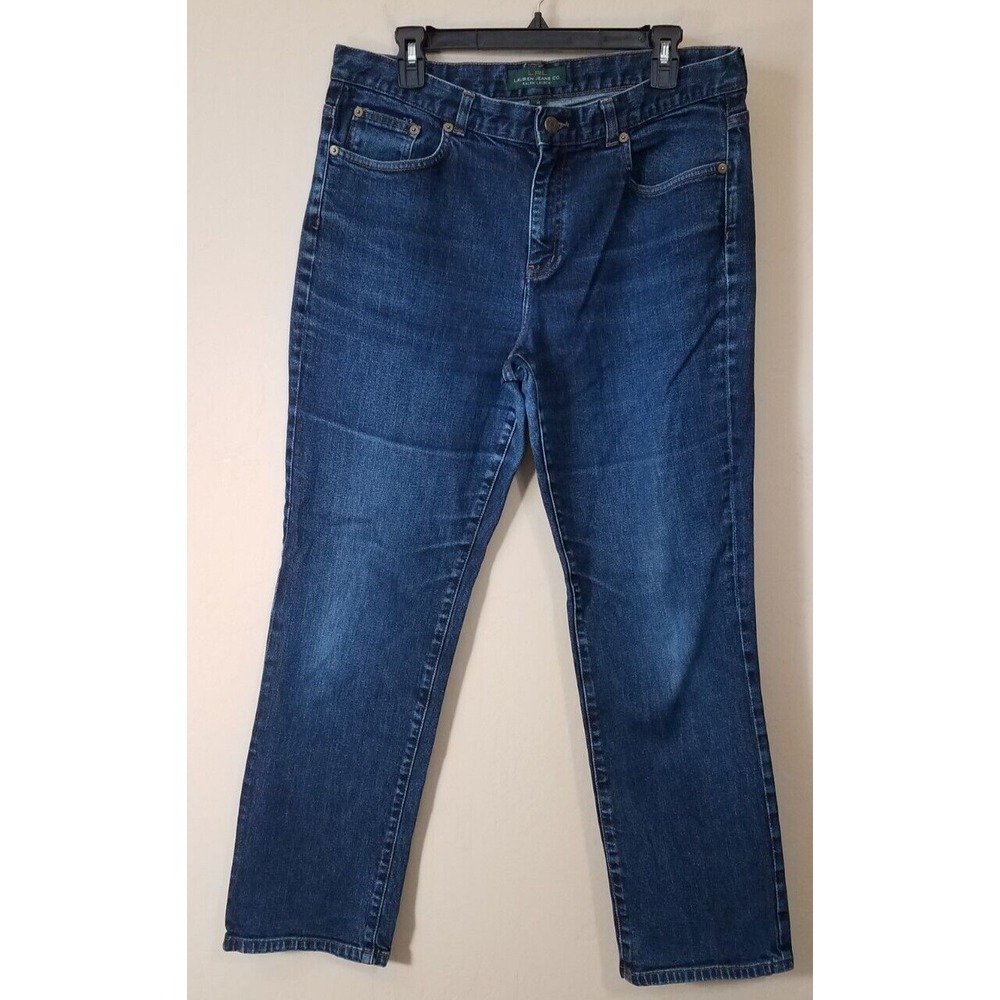 Ralph Lauren‎ Jeans Co LRL Women sz 14 Modern Slim Denim Jeans Pants Blue